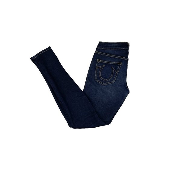 True Religion Stella XXX Low Rise Skinny fit Dark Wash Stretch Jeans Size‎ 26 - Picture 3 of 13